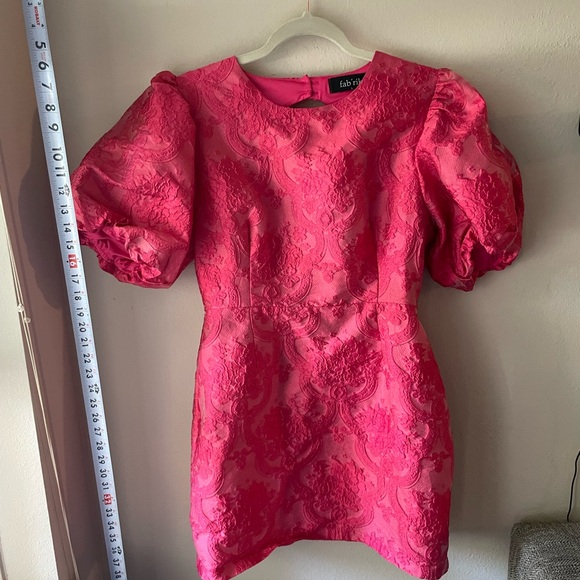 Pink Puff Sleeve Formal Dress - Picture 5 of 6